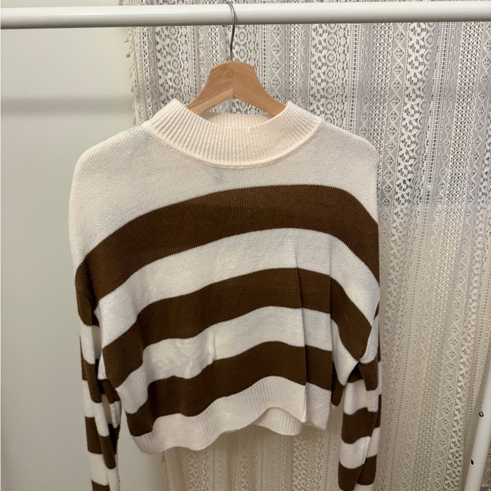 Striped Brown and White Sweater
